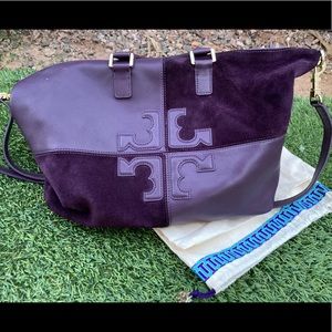 Purple Leather and Suede Tory Burch Bag